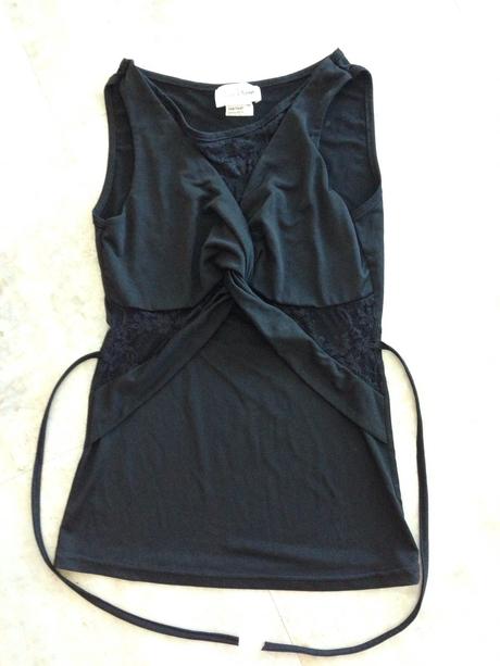 Elastický černý sexy elegantní top vel. 36 krajka, s