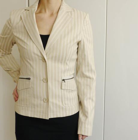 Kremove sacko s prouzkem vel. 34/xs tally weijl, tally weijl,xs