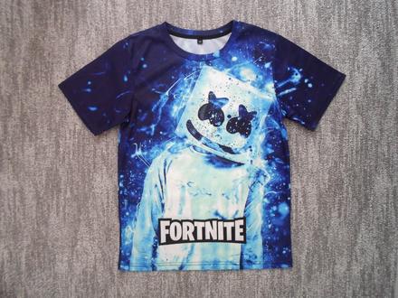 Modré tričko triko krátký rukáv fortnite, 146