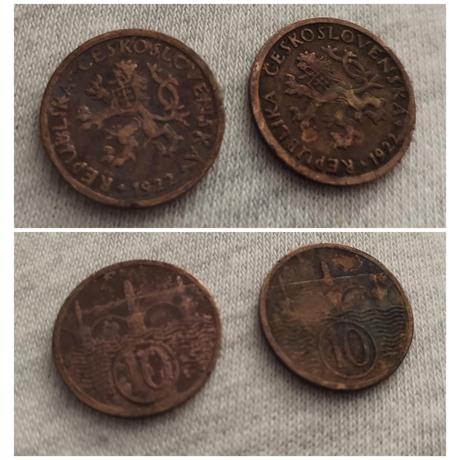 Historické 5ti a 10ti haléře 1922-1938,