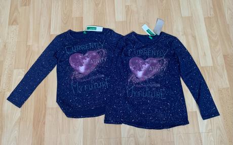Triko & tričko se srdíčkem benetton vel. 140, benetton,140