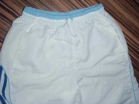 Luxusní bílé 3/4 šusťákové kalhoty, 140