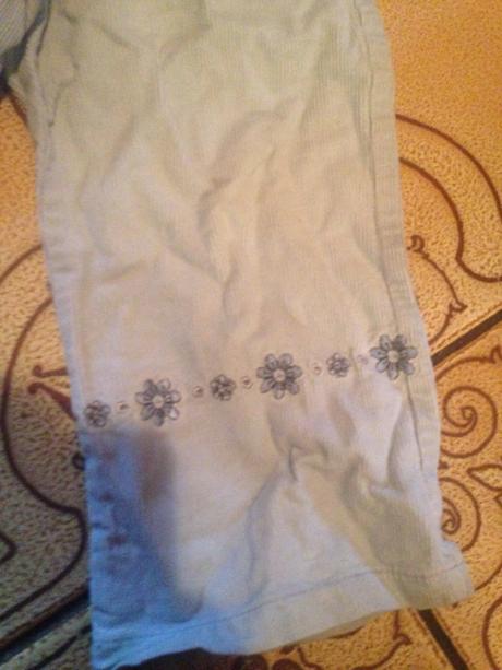 Dívčí manšestrové kalhoty květy, h&m,92