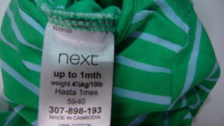 Bavlněný overálek na 1 měs., next,56