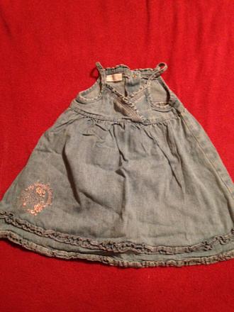 Dívčí džínové šaty - šatičky růže, kimbaloo,92