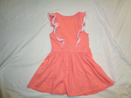 Krásné bavlněné meruňkové šaty s volány, girl2girl,110