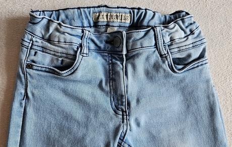 Dívčí džínové kraťasy pod kolena, vel.140, denim, denim,140