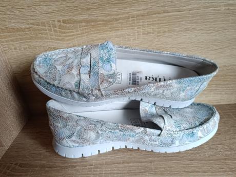 Kožené lesklé mokasíny vel. 37, 37