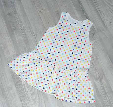 Bavlněné dívčí puntíkaté letní šaty, h&m,86