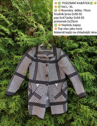 Podzimni kabátek - vel.l- xl, l
