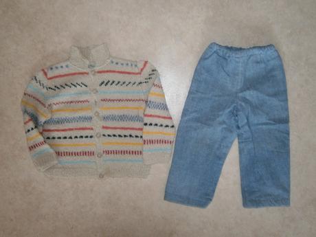 Svetr + kalhoty, vel. 92, cena celkem, 92