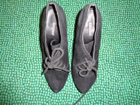 Černé semišové boty na vysokém podpatku graceland, graceland,39