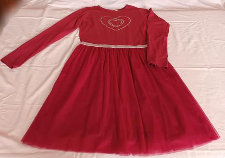 Sváteční šaty dlouhý rukáv bobulověčervenébonprix, bonprix,164