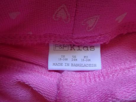 Dívčí legíny růžové se srdíčky, vel. 92, f&f,92