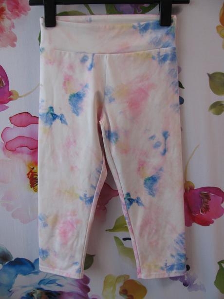 Dívčí elastické 3/4 legíny s batikovaným potiskem, zara,152