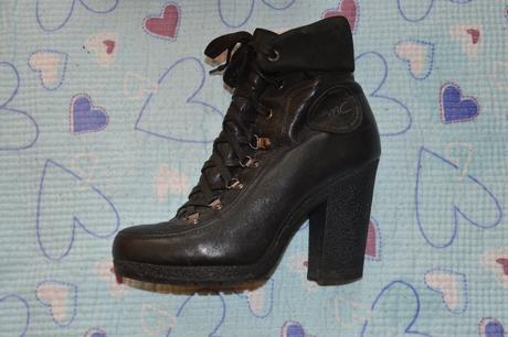 Kožené zimní polokozačky na podpatku, 38