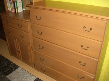 Knihovna + komoda masiv smrk,