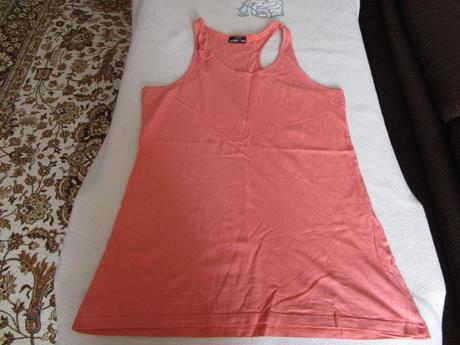 Delší oranžový bavl. top na ramínka, vel. 170-176, takko,170