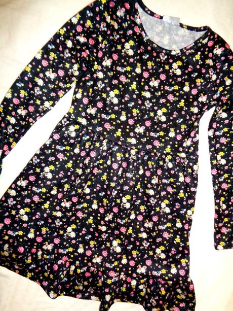 Luxusní černé květované šaty 134/140, girl2girl,134 / 140