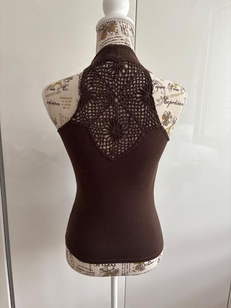 Pletený top hnědý heine 34, 34