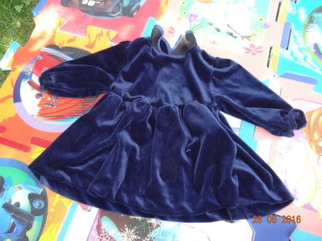 Modré šaty srdce vel. 68 - 74, mothercare,68