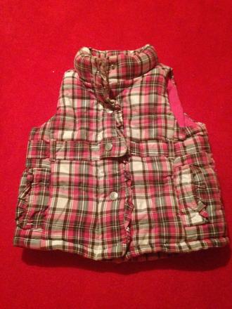 Dívčí vesta proužky, kostičky, topolino,92