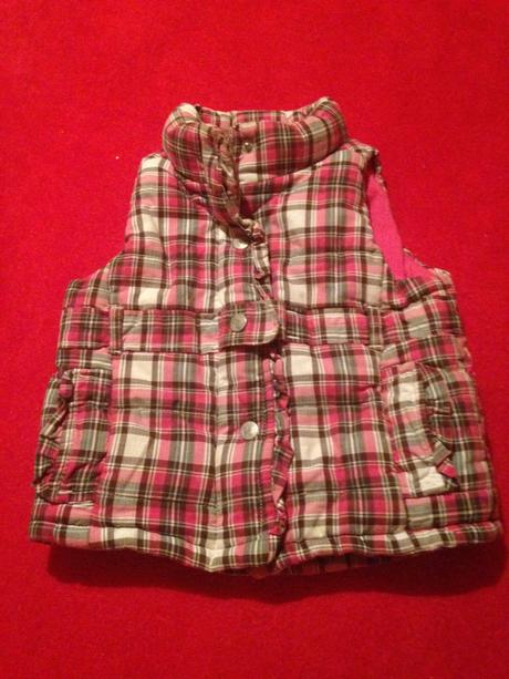 Dívčí vesta proužky, kostičky, topolino,92