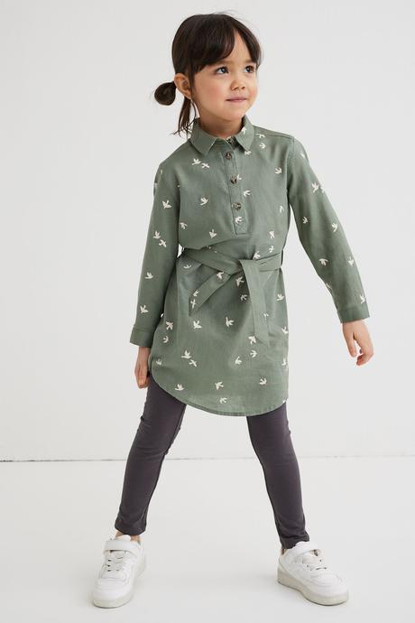 Holčičí komplet h&m košilové šaty + legíny vel.110, h&m,110