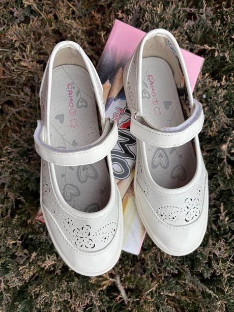 Bílé balerínky 34 top stav, camo,34