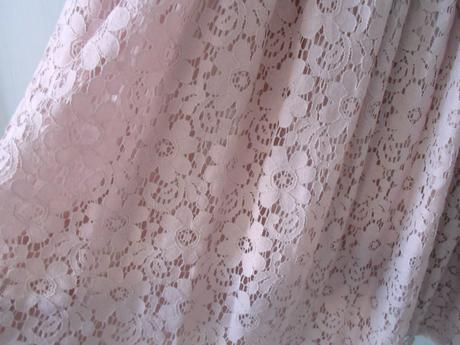 Růžové krajkové šaty šatičky, h&m,158