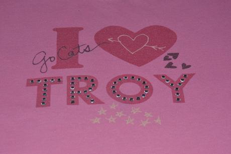 Růžové bavlněné tričko s kamínky, disney,128