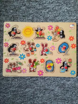Puzzle dřevěné krteček,