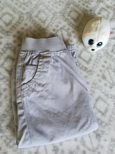 Bavlněné plátěné světle šedé kalhoty, next,80