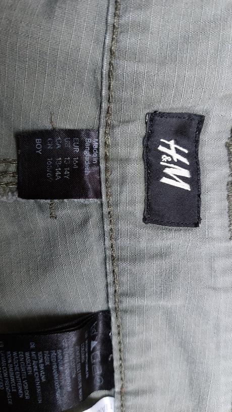 Kalhoty plátěné kapsáče, h&m,164