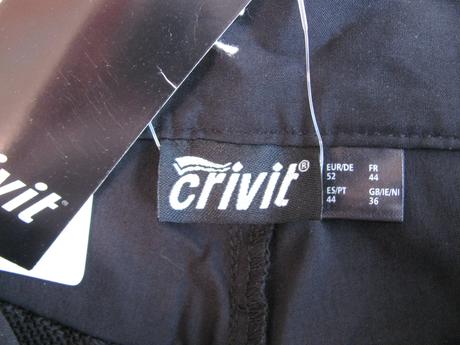 Černé outdoorové kalhoty 2 v jednom, crivit,52