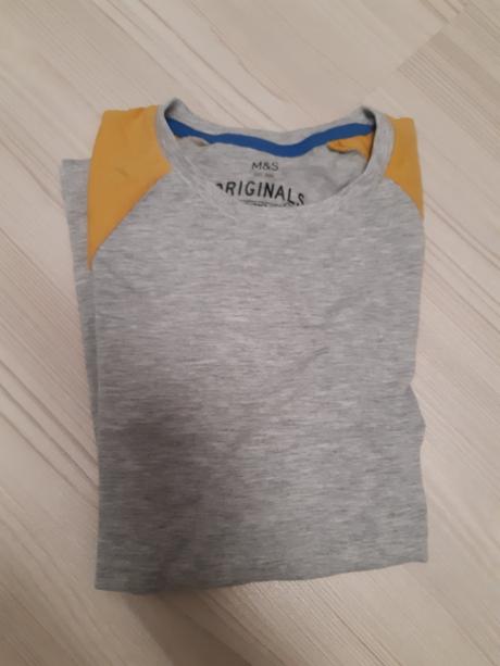 Šedé tričko s dlouhým rukávem, marks & spencer,146