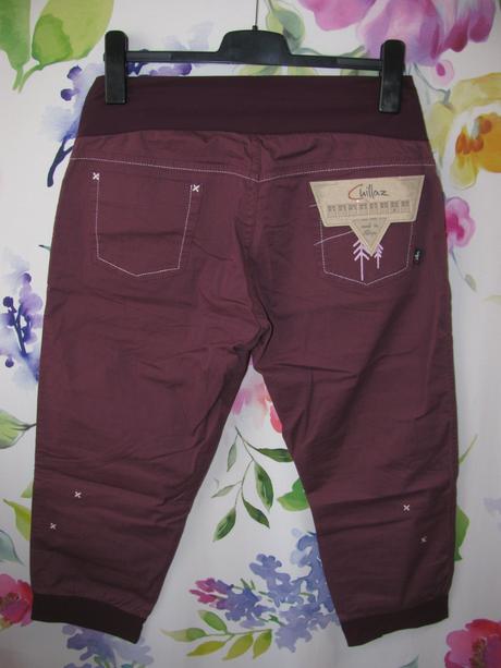 Strečové 3/4 capri kalhoty, barva bordo, 42