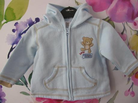 Modrá mikina s kapucí s medvídkem, carter's,74