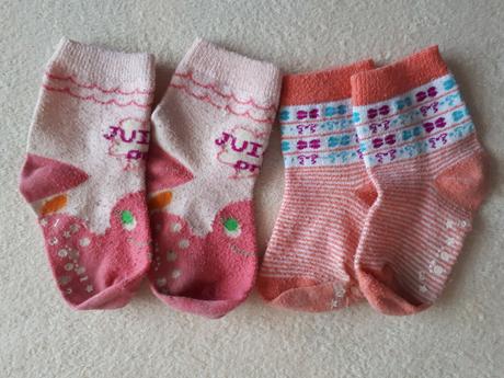 2x dětské lososové ponožky, ponožtičky, vel.19-22, 20