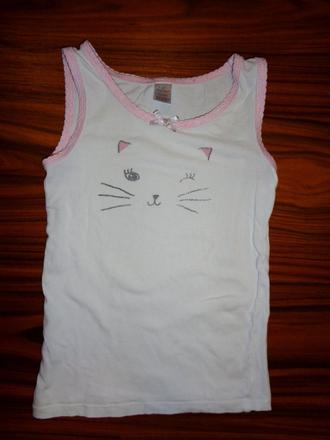 Bílé tílko - kočička 122/128, topolino,122