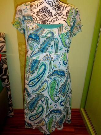 Nádherné bílotyrkysové šaty, esprit,42