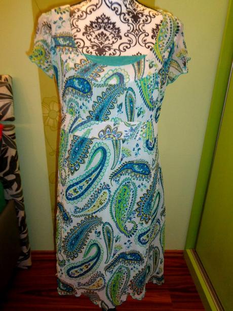 Nádherné bílotyrkysové šaty, esprit,42