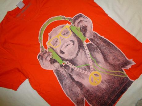 Super oranžové tričko s opičákem 152/158, 152