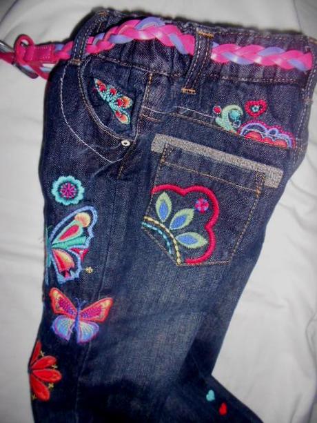 Luxusní vyšívané kalhoty s páskem, 92