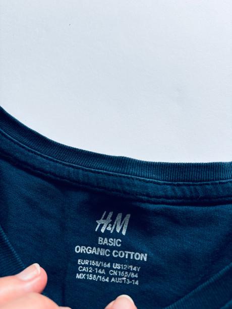 Triko modré bio - v.158/164, h&m,164