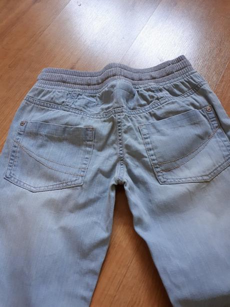 Bezva džíny rifle s pružný pasem v super barvičce, next,140