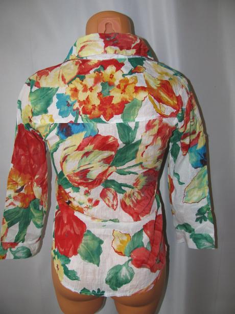 Letní květovaná halenka s 3/4 rukávem, 34