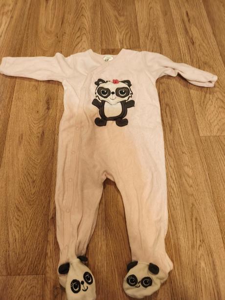 Růžový overal s pandou h&m, h&m,74