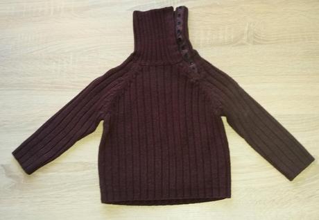 Žebrovaný bordó rolák vel. 92-98, 92