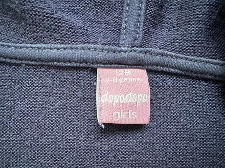 Dívčí modrý svetr / kardigan s kapucí, vel. 128, dopodopo,128